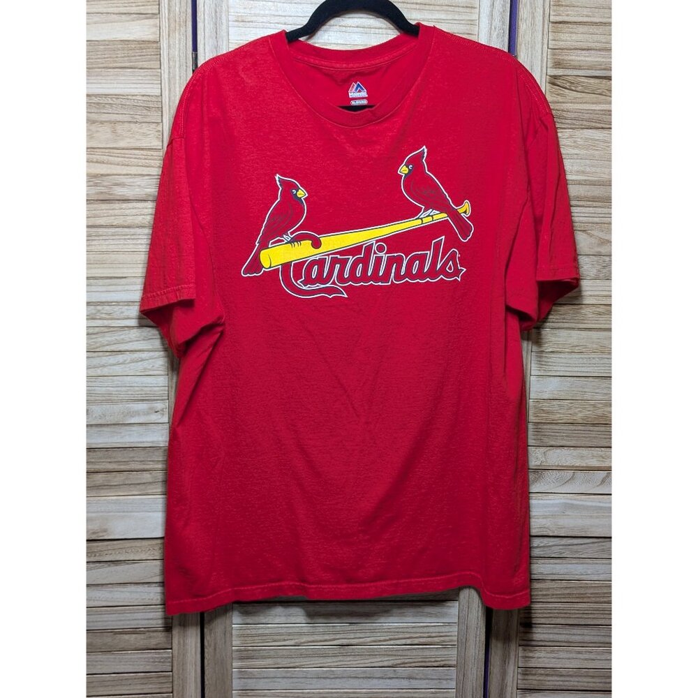 Majestic Cardinals Graphic T-Shirt Red Size XL